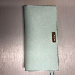 seafoam blue green kate spade wallet